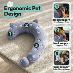 POMESEA question-mark dog bed offers ergonomic neck support for relaxed naps.