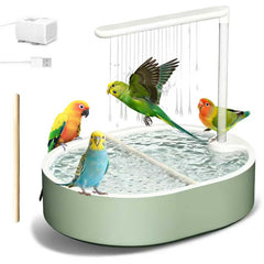 POMFAEE bird bath pump in action delivering circulating water for birds.