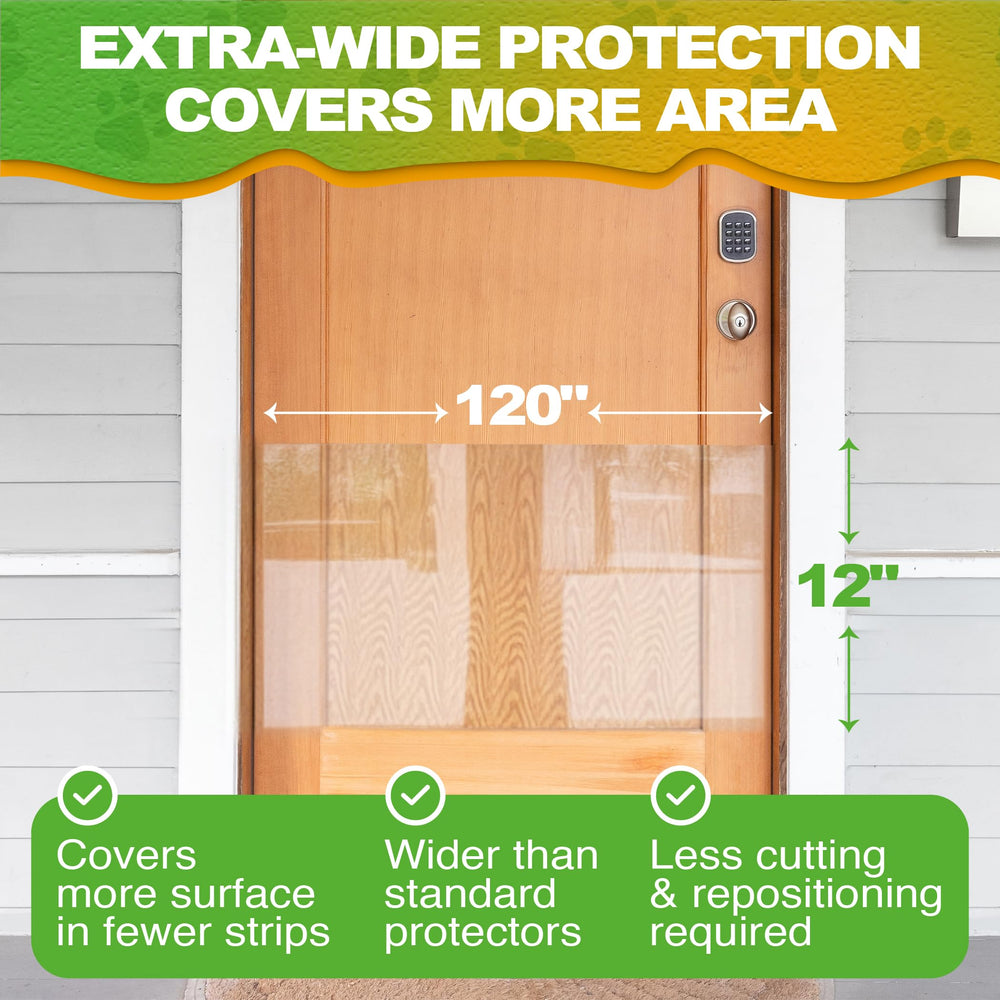 POMPET transparent pet scratch guard blends with decor while protecting surfaces.