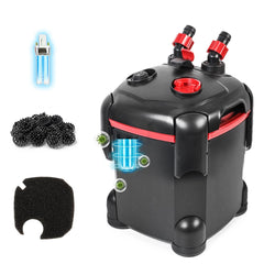 PondForse canister filter front view for compact, clear-water aquariums.