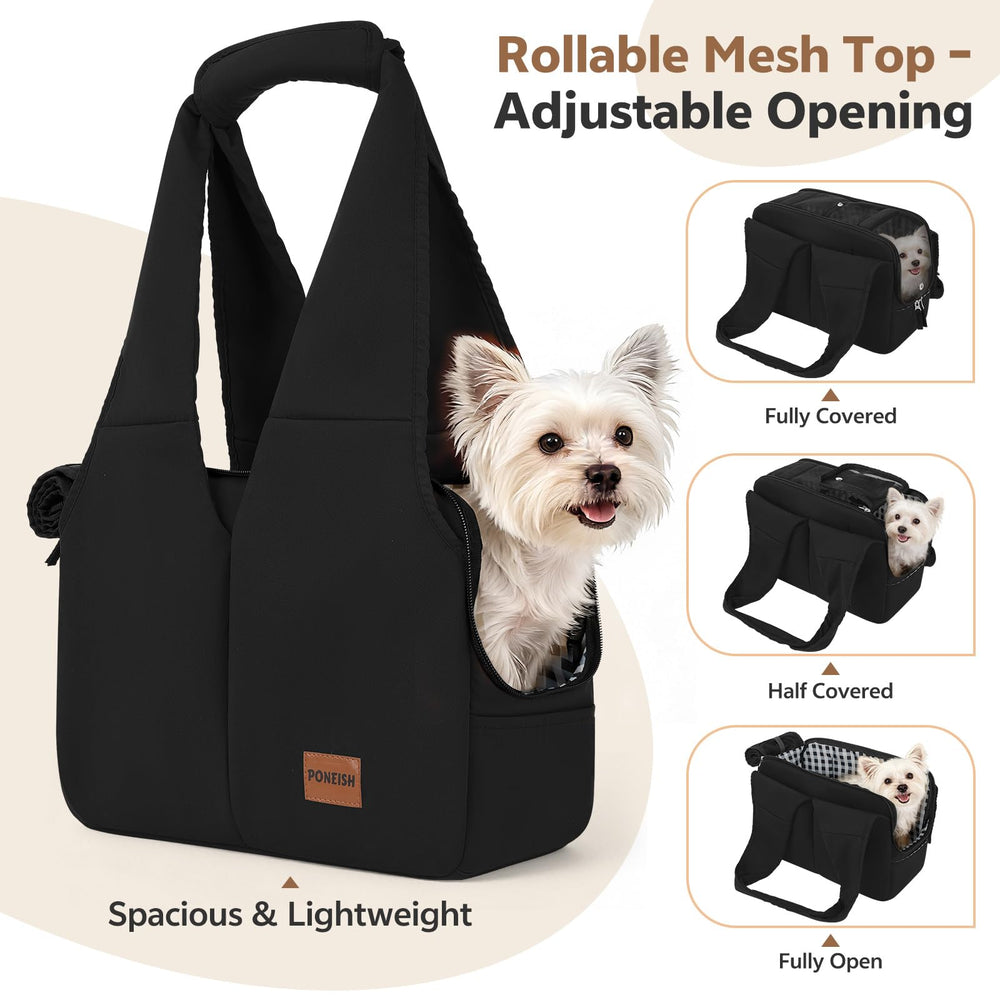PONEISH bottom-stabilized pet bag provides stable resting space.
