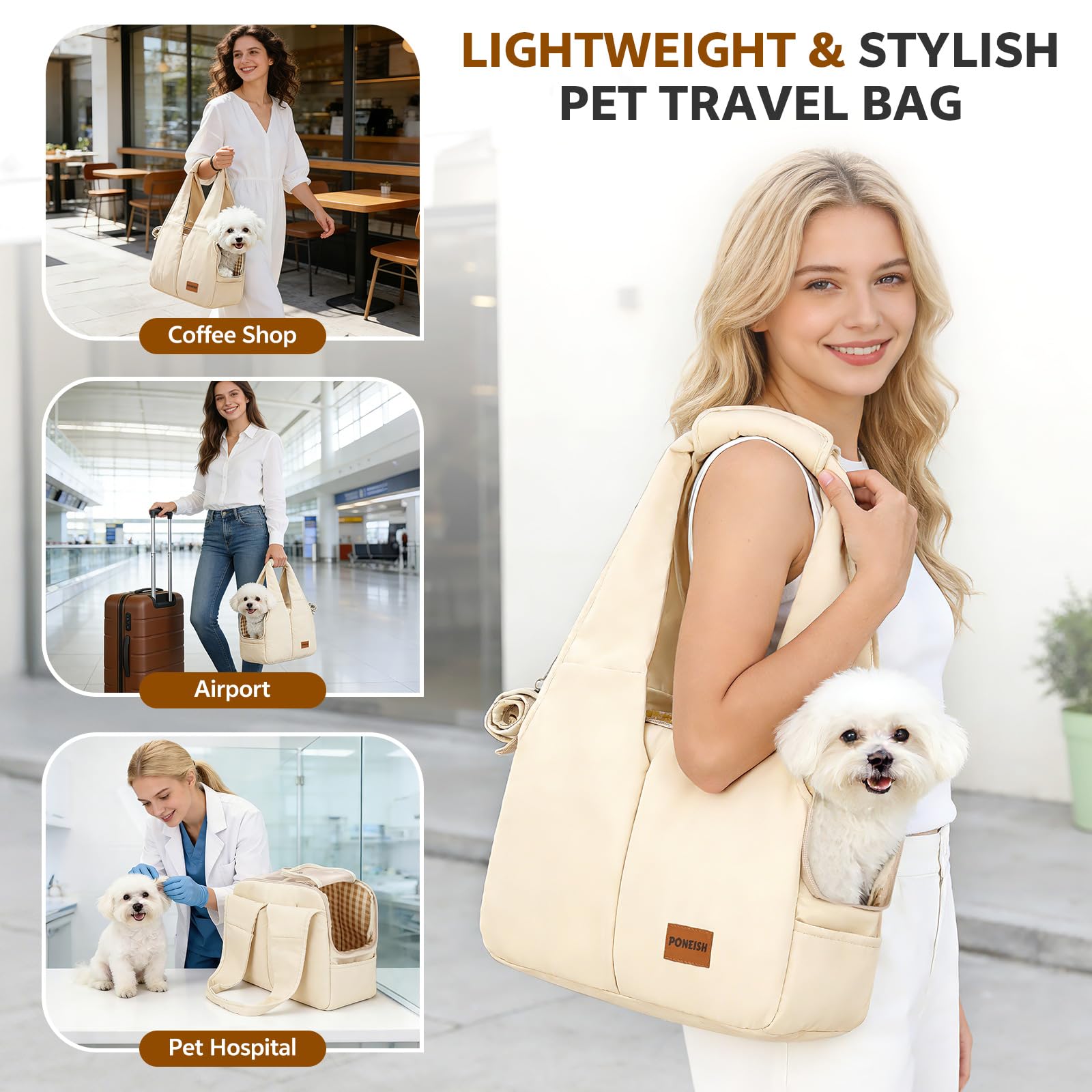 Collapsible travel carrier fits small pets for trips