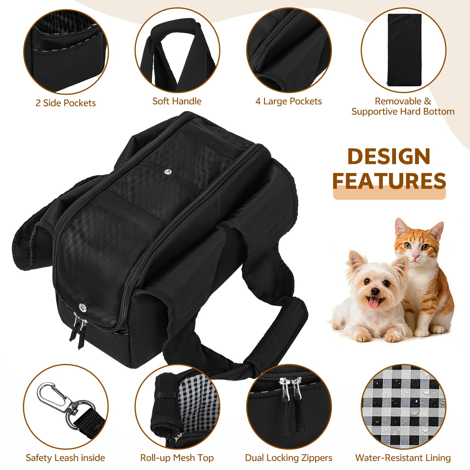 PONEISH mesh top for ventilation and pet visibility