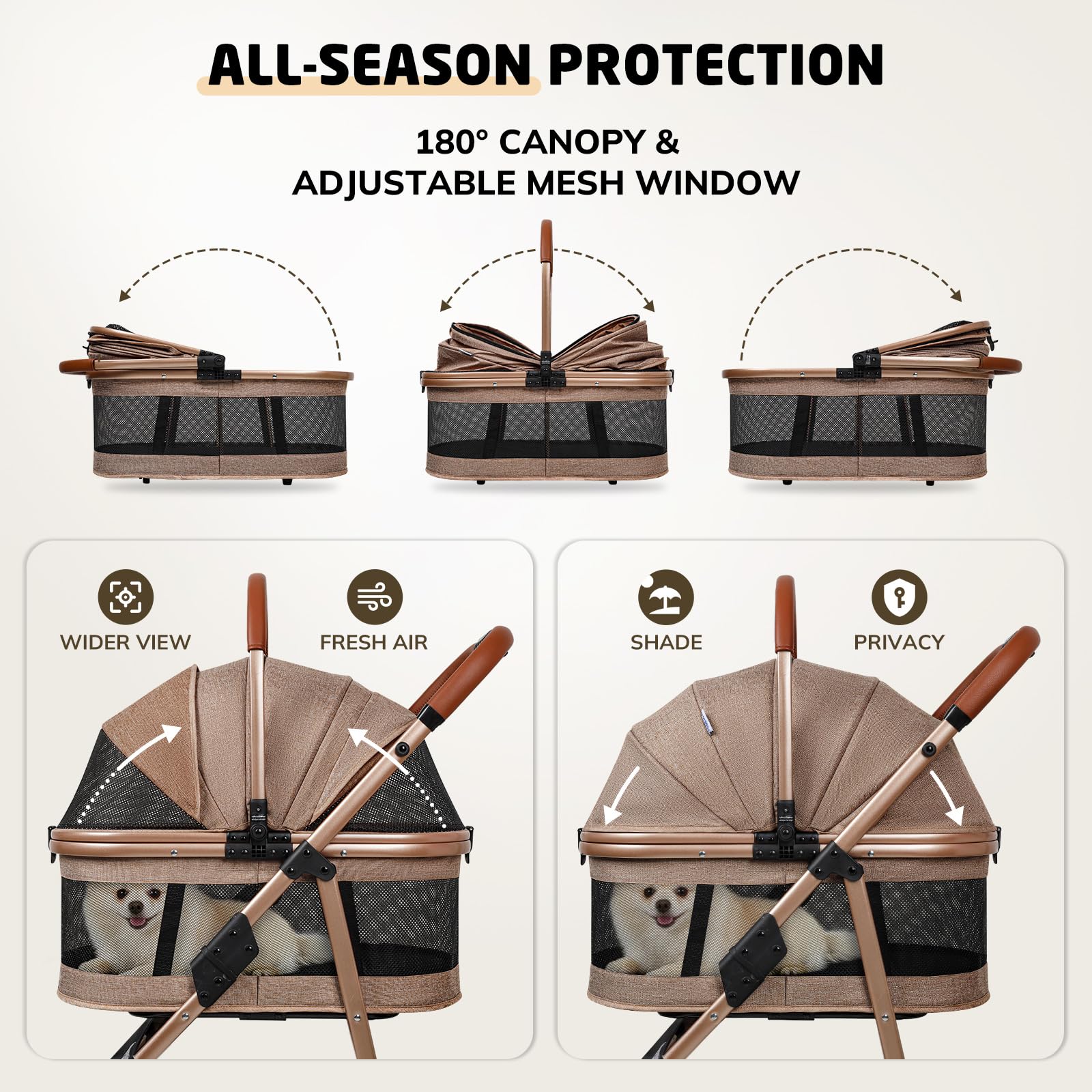 PONEISH removable all-season liner keeps pets comfortable year round.