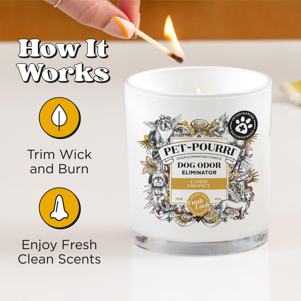 Poo-Pourri Canine Coconut Candle wax close-up reveals natural plant-based formula