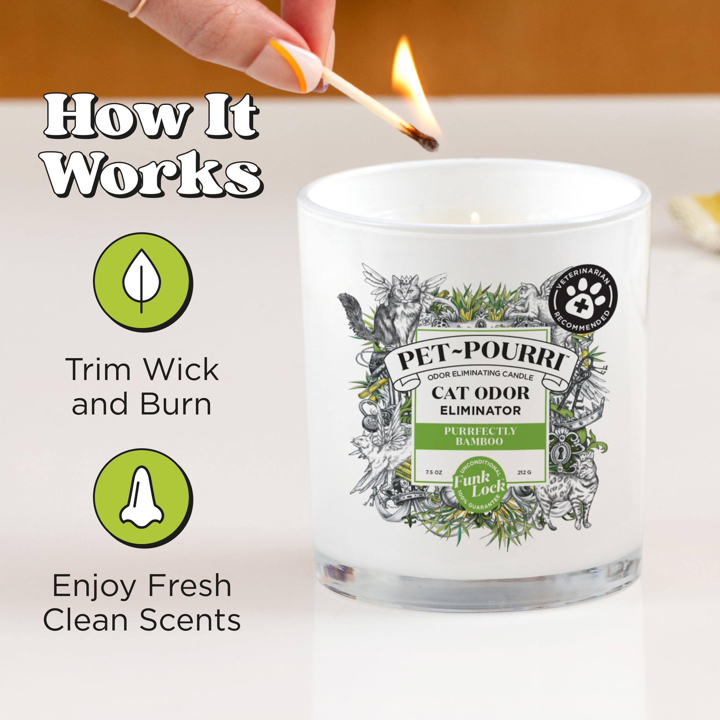 Poo-Pourri Purrfectly Bamboo candle label and packaging ready for gifting