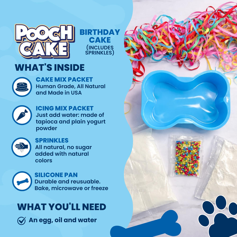 Pooch Cake microwavable cake prep—ready in minutes for birthdays.