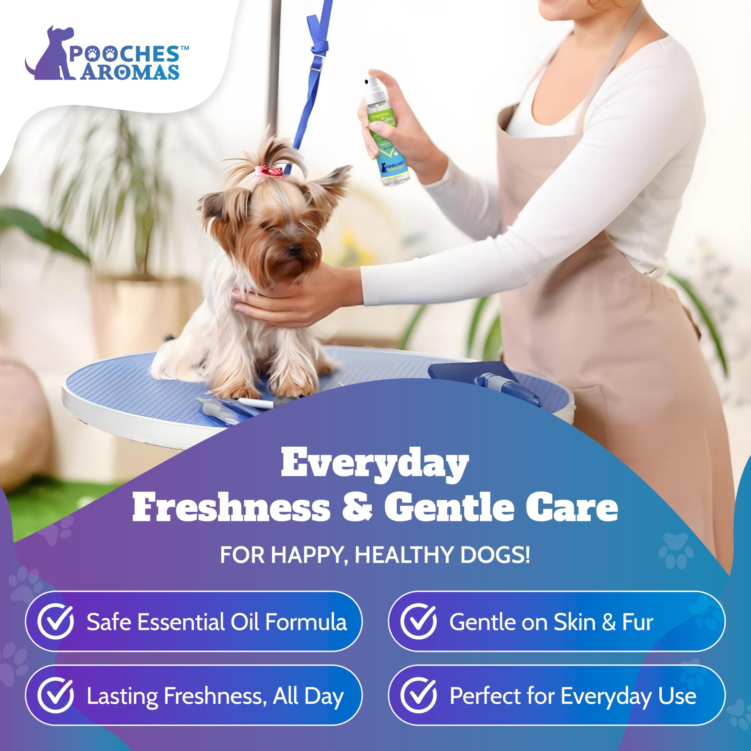 Pooches Aromas natural dog cologne easy application for quick refresh between baths