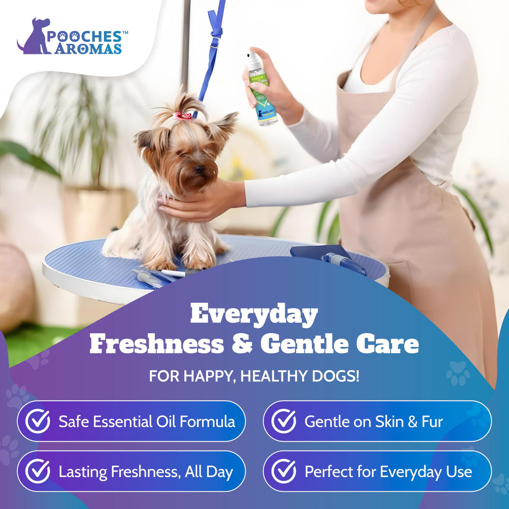 Pooches Aromas natural dog cologne easy application for quick refresh between baths
