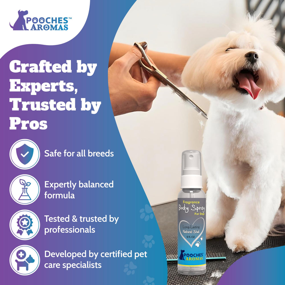 Pooches Aromas natural dog cologne six scent collection showcases signature fragrances