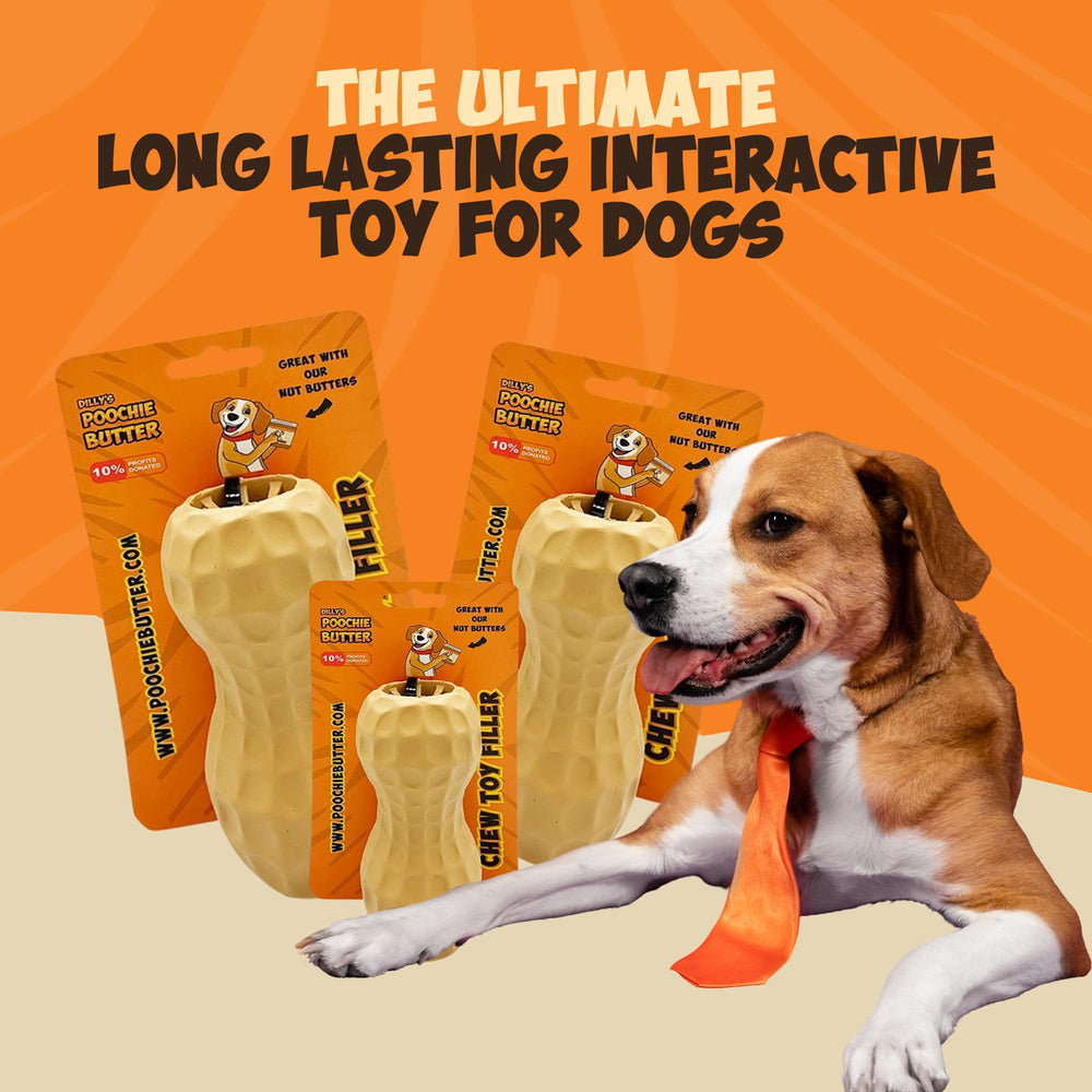 Poochie Butter peanut butter dog toy with a clean edge for easy maintenance.