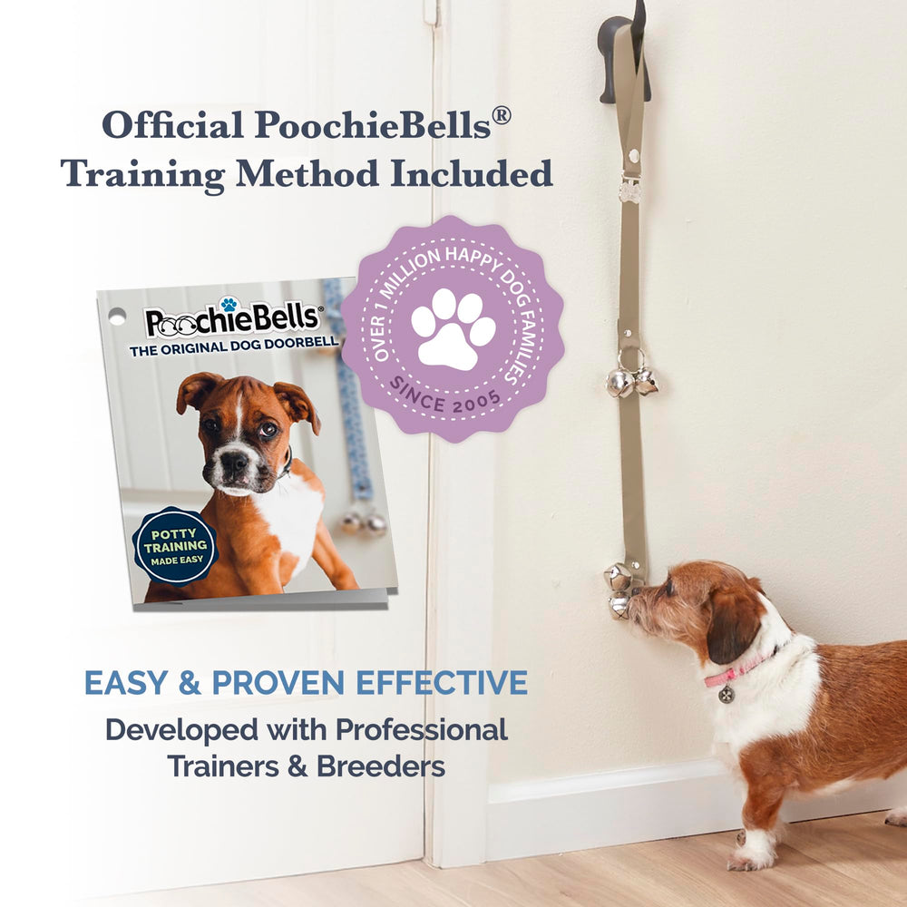 PoochieBells handmade in USA since 2005, showcasing craftsmanship and pet care.