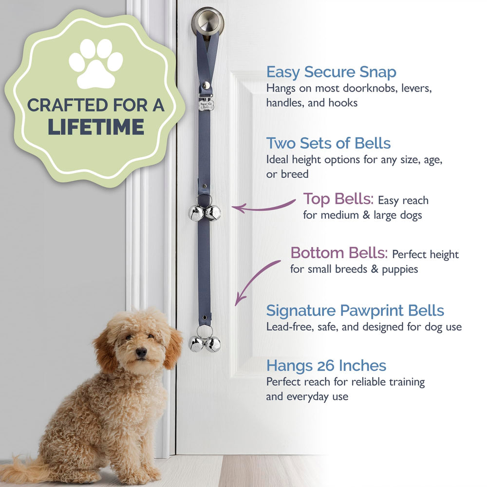 Loud paw-safe bells from PoochieBells designed to grab attention without snagging paws