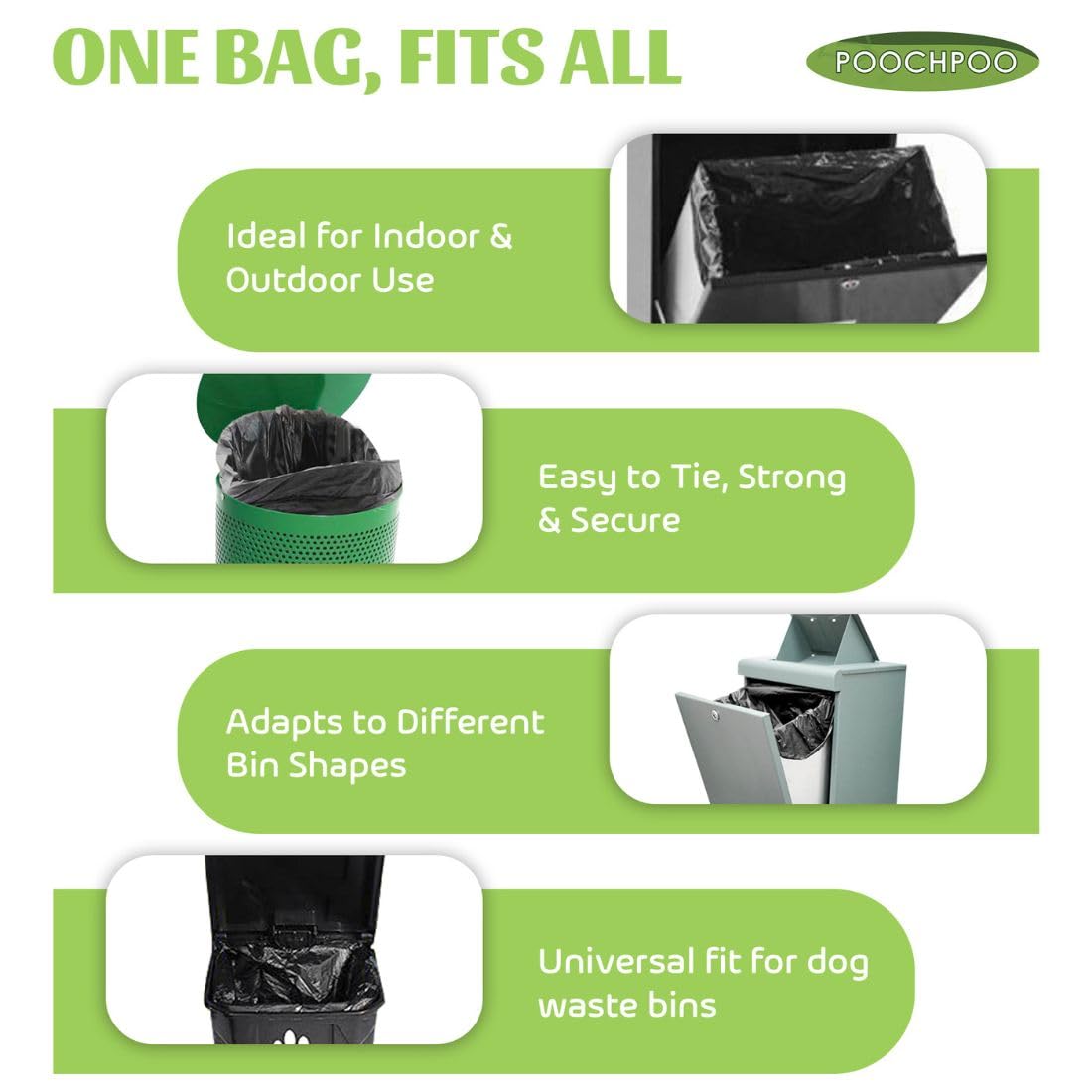 POOCHPOO case of 100 dog waste bags for quick restocking