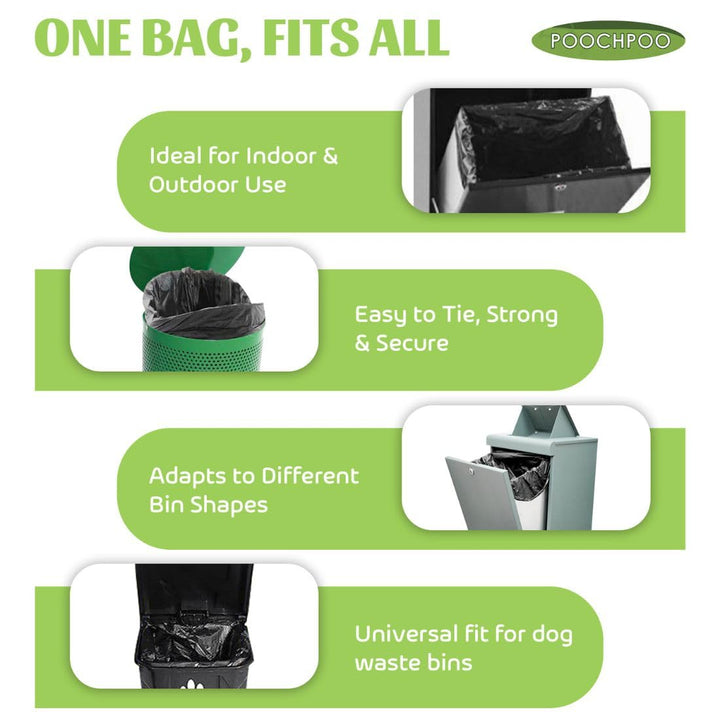 POOCHPOO case of 100 dog waste bags for quick restocking