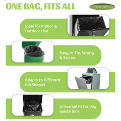 POOCHPOO case of 100 dog waste bags for quick restocking