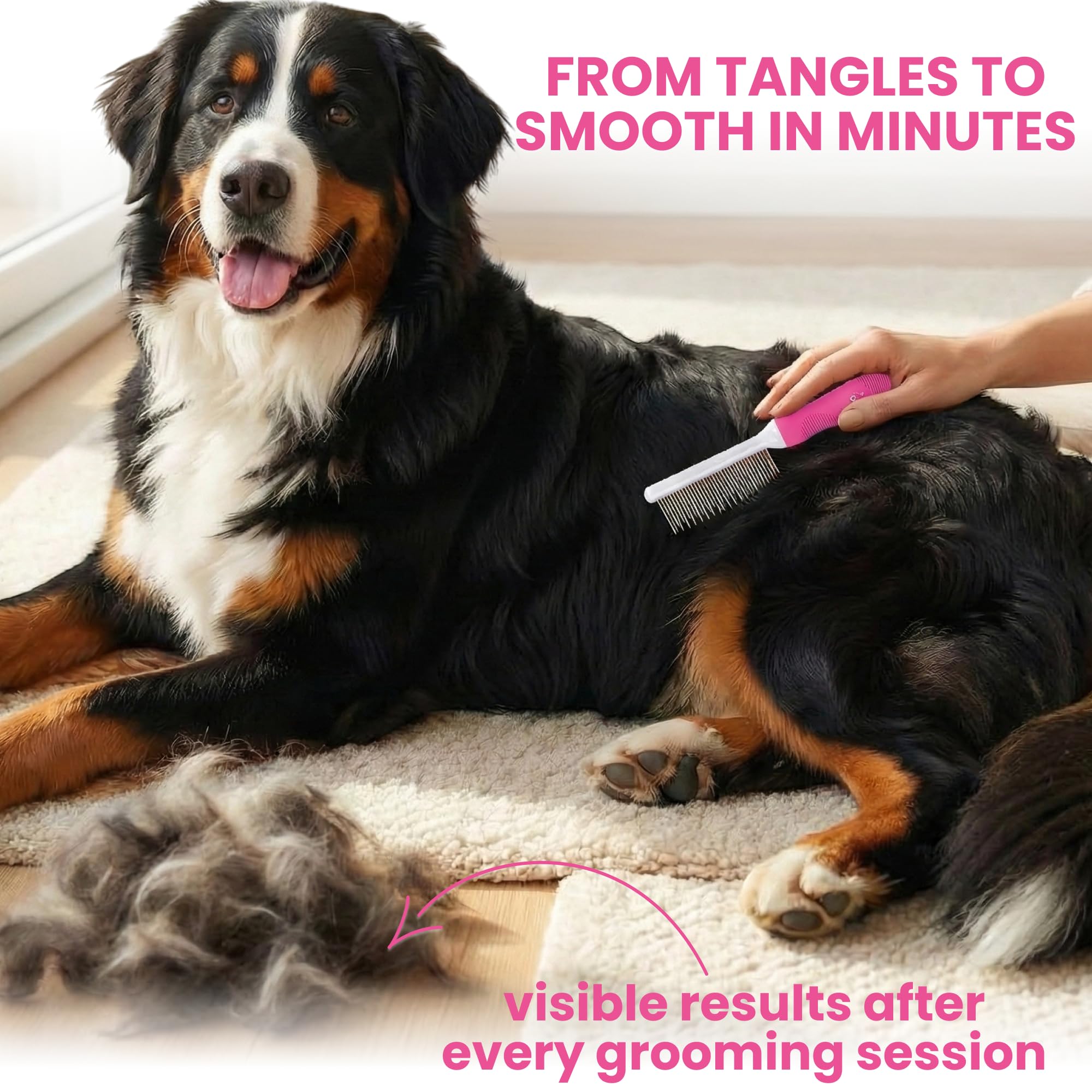 POODLIE anti-slip handle for comfortable grooming sessions.