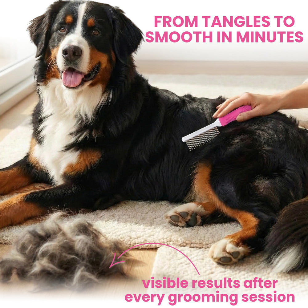 POODLIE anti-slip handle for comfortable grooming sessions.