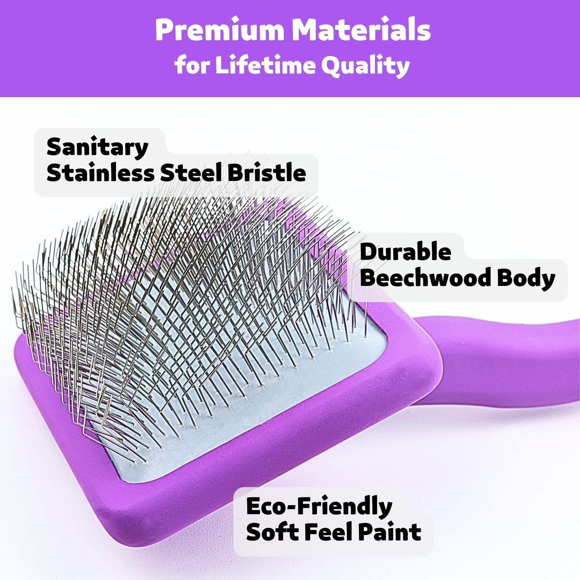 Poodoodle Small Slicker Brush purple packaging for retail display.
