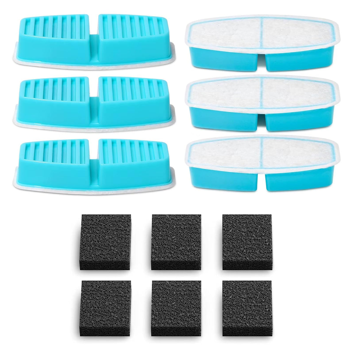 POOEKEN B3 cat fountain filters, ready for installation, ensuring clean water.
