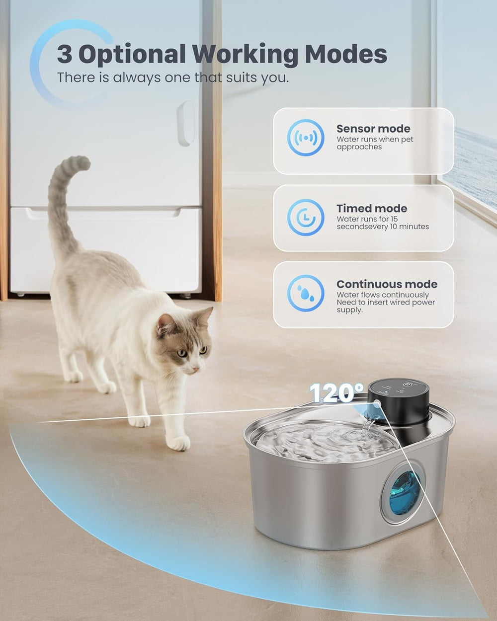 POOEKEN battery-powered cordless operation for flexible room placement