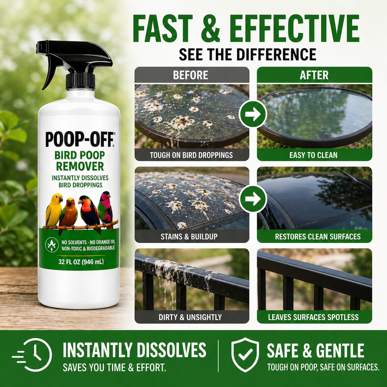 Poop-Off fabrics-safe cleaning for clothing and textiles.