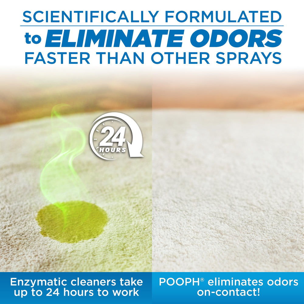 POOPH clear non-staining formula applied on fabrics.