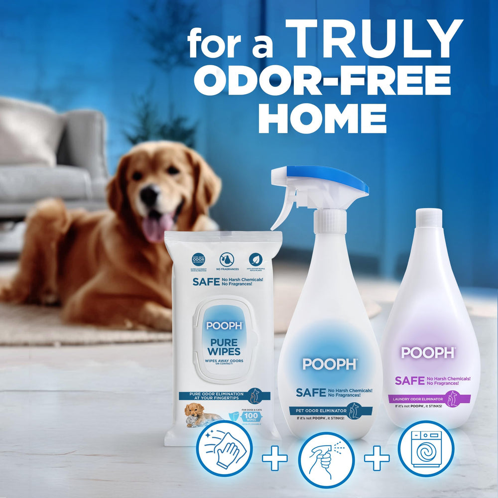 POOPH easy-to-use spray leaves a clear, residue-free surface.
