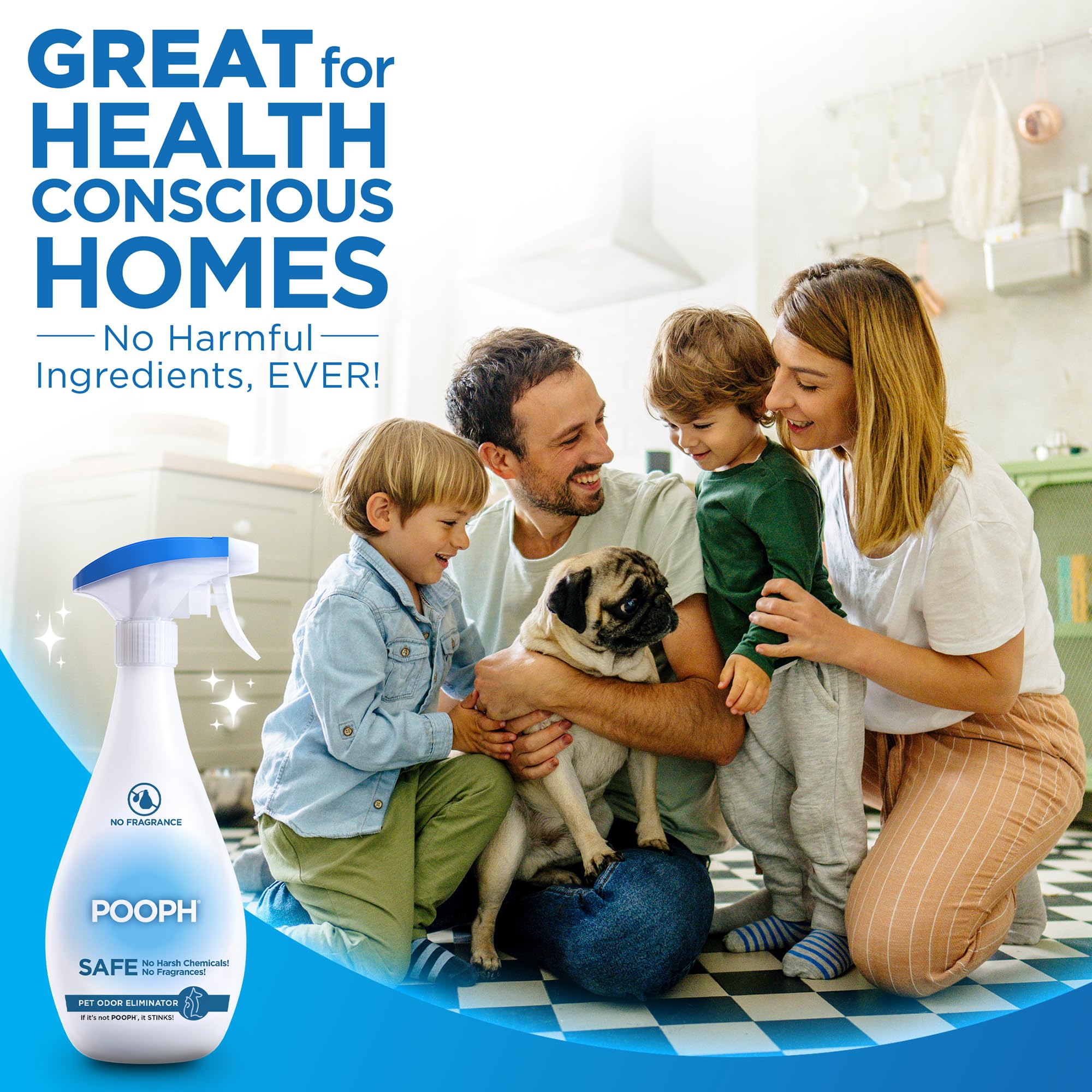 POOPH urine and feces odor remover treats pet mess odors on carpets