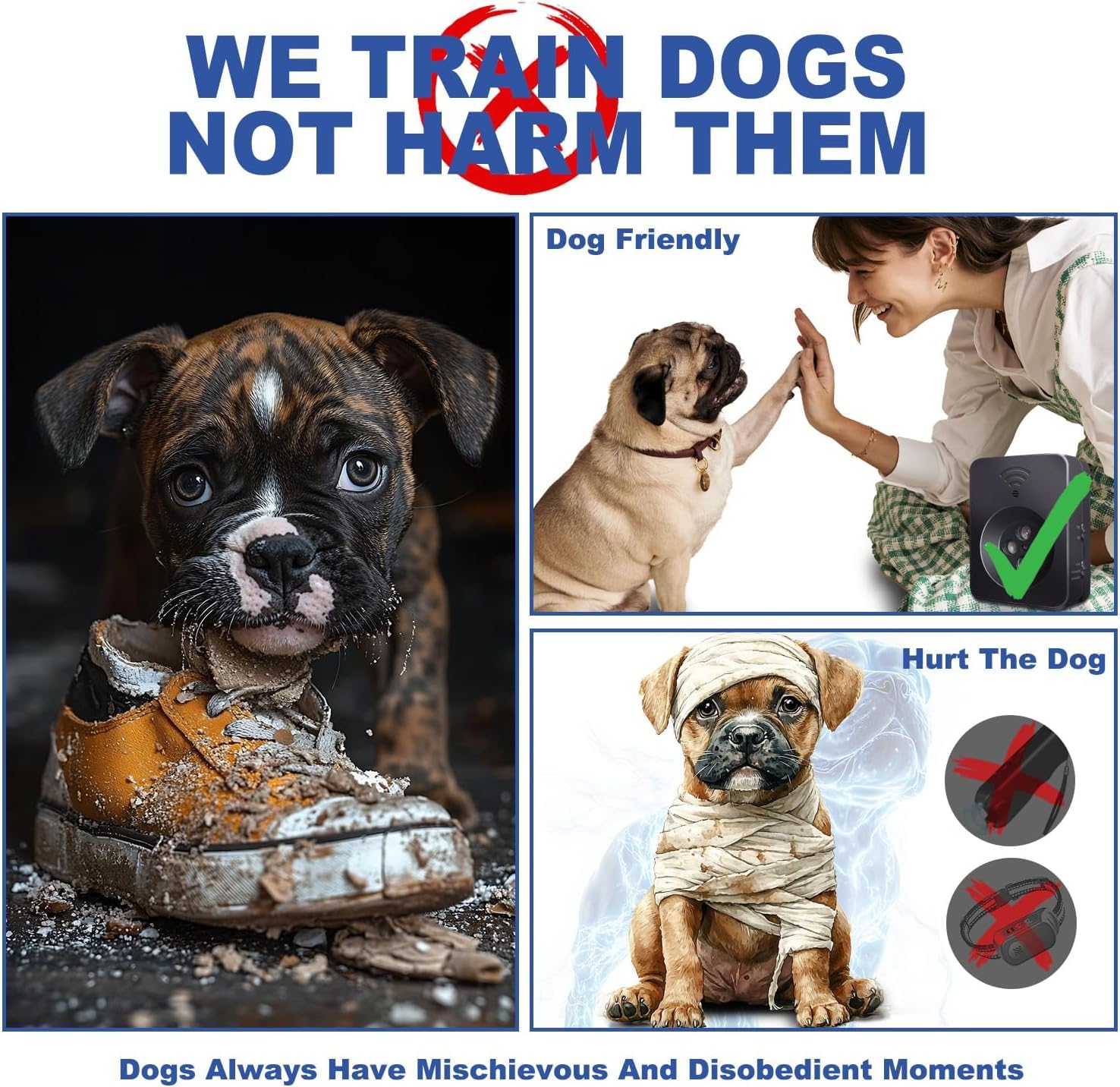 Poosejzl IPX45 waterproof dog bark deterrent for indoor and outdoor use.