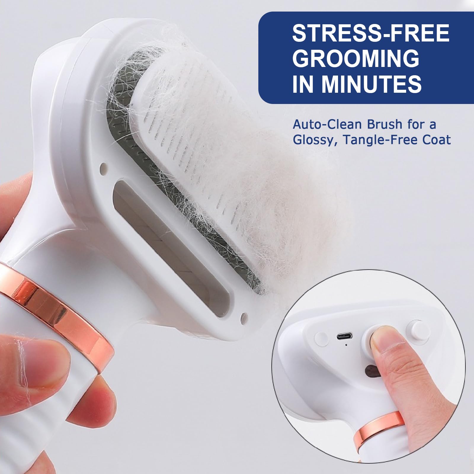 POPET 3-in-1 slicker brush and mat remover for coats