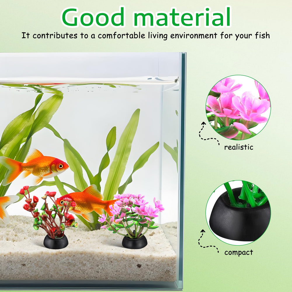POPETPOP artificial aquarium plants provide easy-care decor that keeps colors and shape.