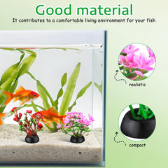 POPETPOP artificial aquarium plants provide easy-care decor that keeps colors and shape.