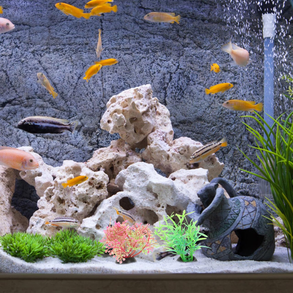 POPETPOP artificial aquarium plants offer lush green foreground accents for small fish hiding spots.