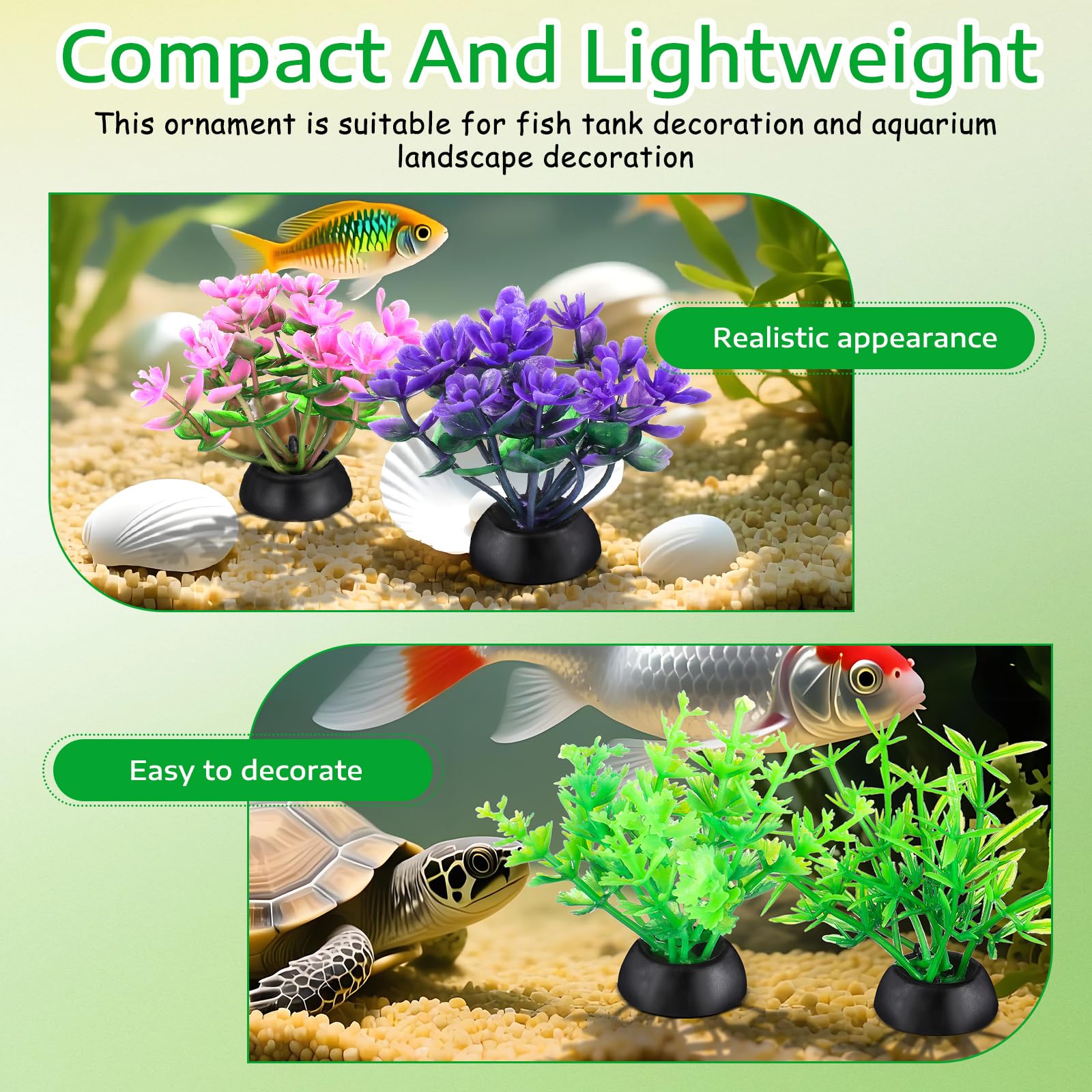 POPETPOP artificial aquarium plants mix offers varied styles to transform any tank.
