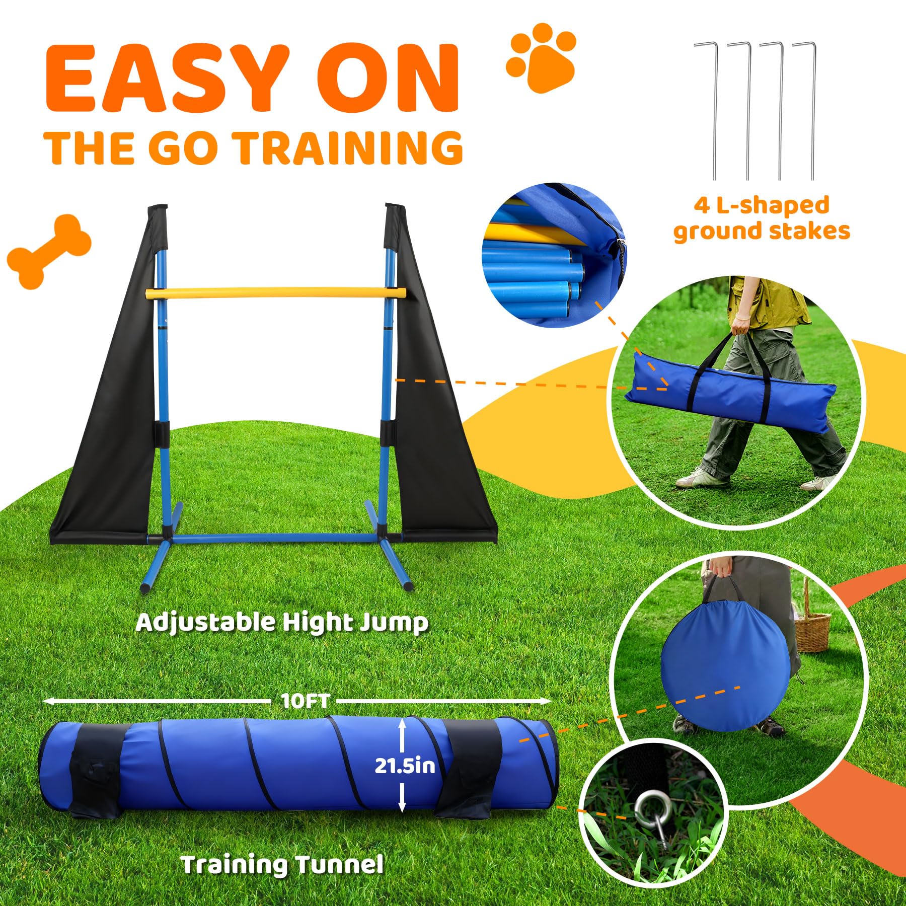 PopMoon dog hoop challenges height and boosts confidence during play.