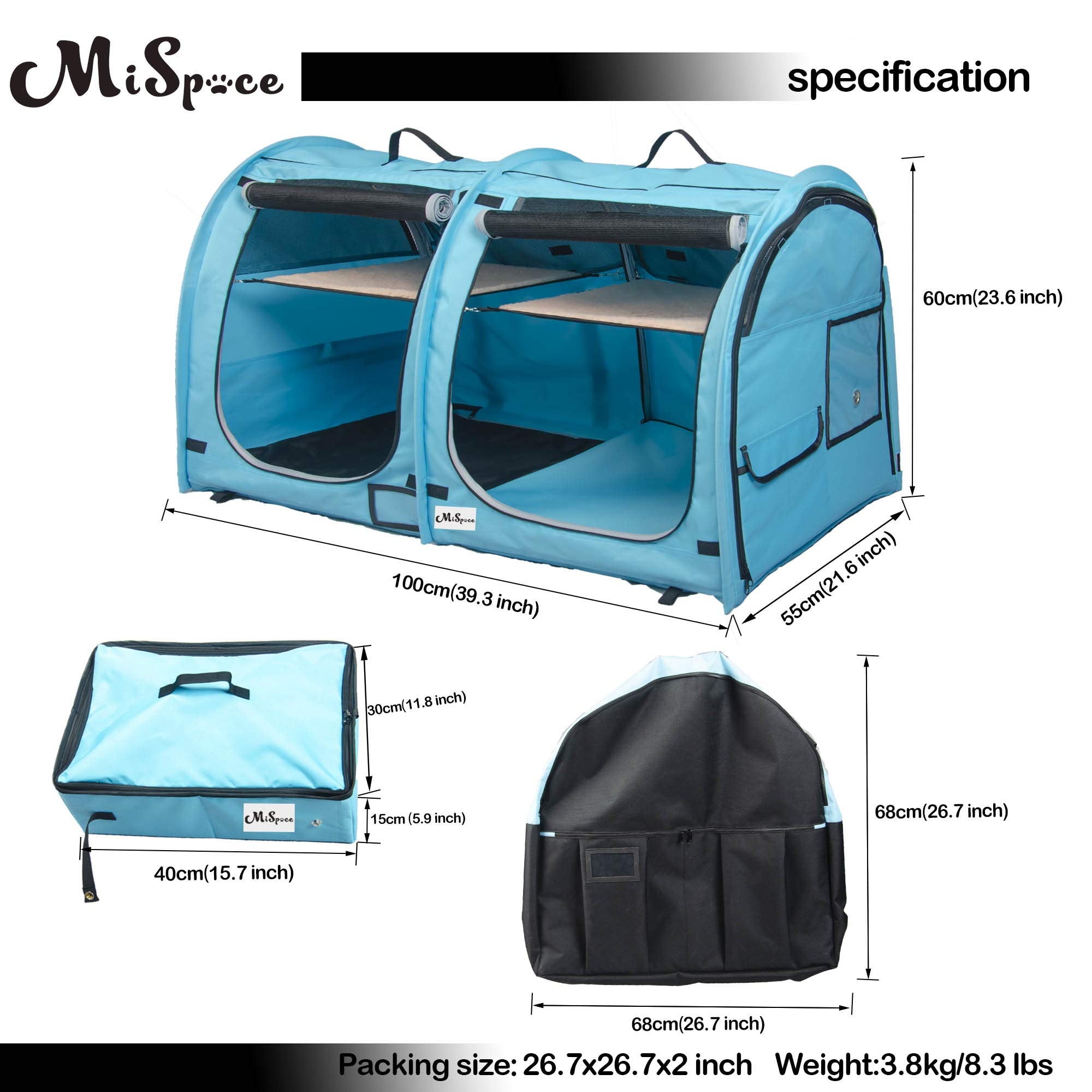 Porayhut Mispace Oxford fabric guards against scratches and wear.