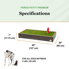 Cleaning a Porch Potty Premium surface with a rinse to demonstrate upkeep.