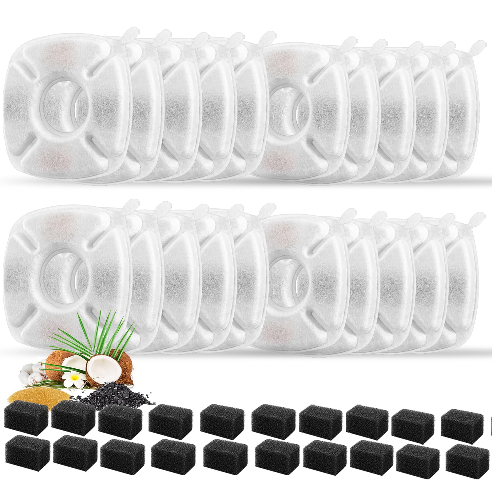Porens 40-pcs cat fountain filters pack for easy replacement and clearer water.