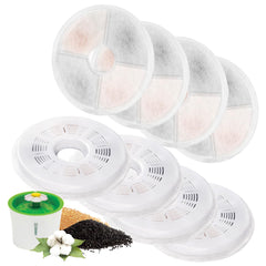 Porens 8-pack cat fountain filters for 3L dispensers improve water clarity.