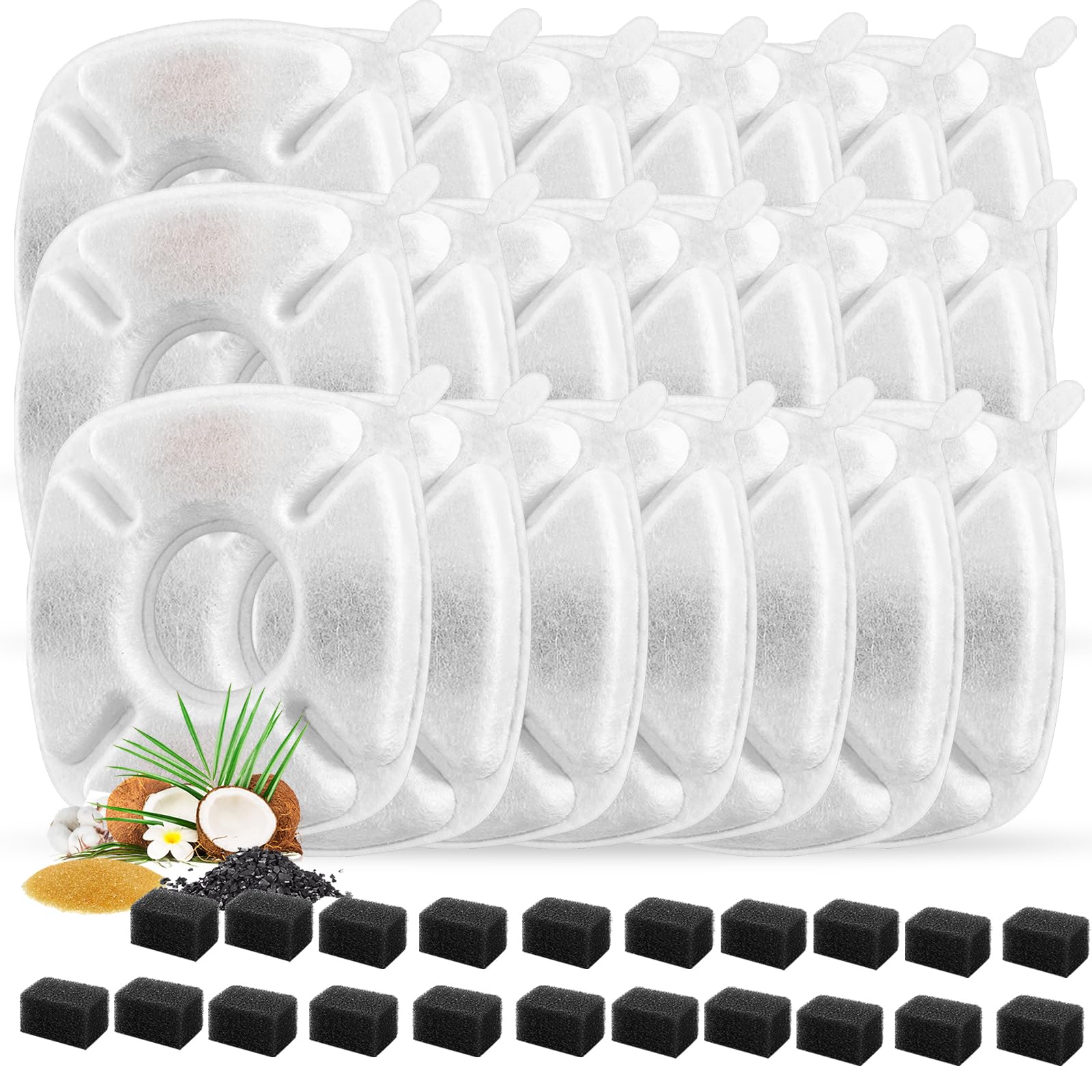 Porens 95oz cat fountain filters pack keeps water fresh.