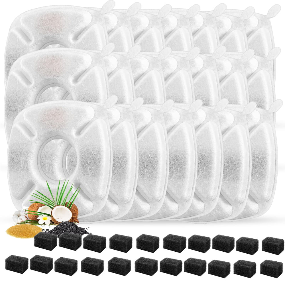 Porens 95oz cat fountain filters pack keeps water fresh.