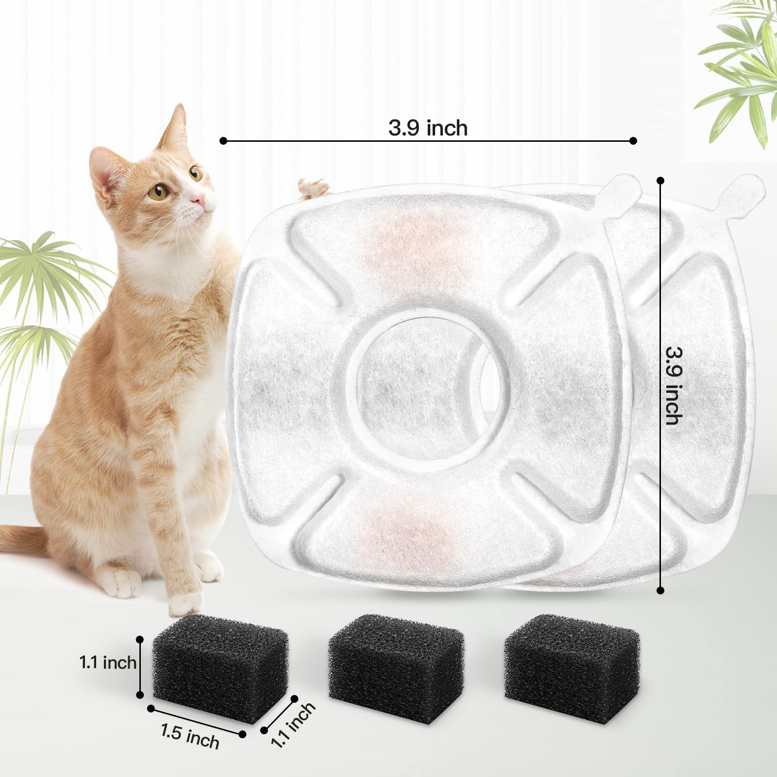 Porens 95oz fountain compatibility graphic shows secure fit for automatic cat fountains