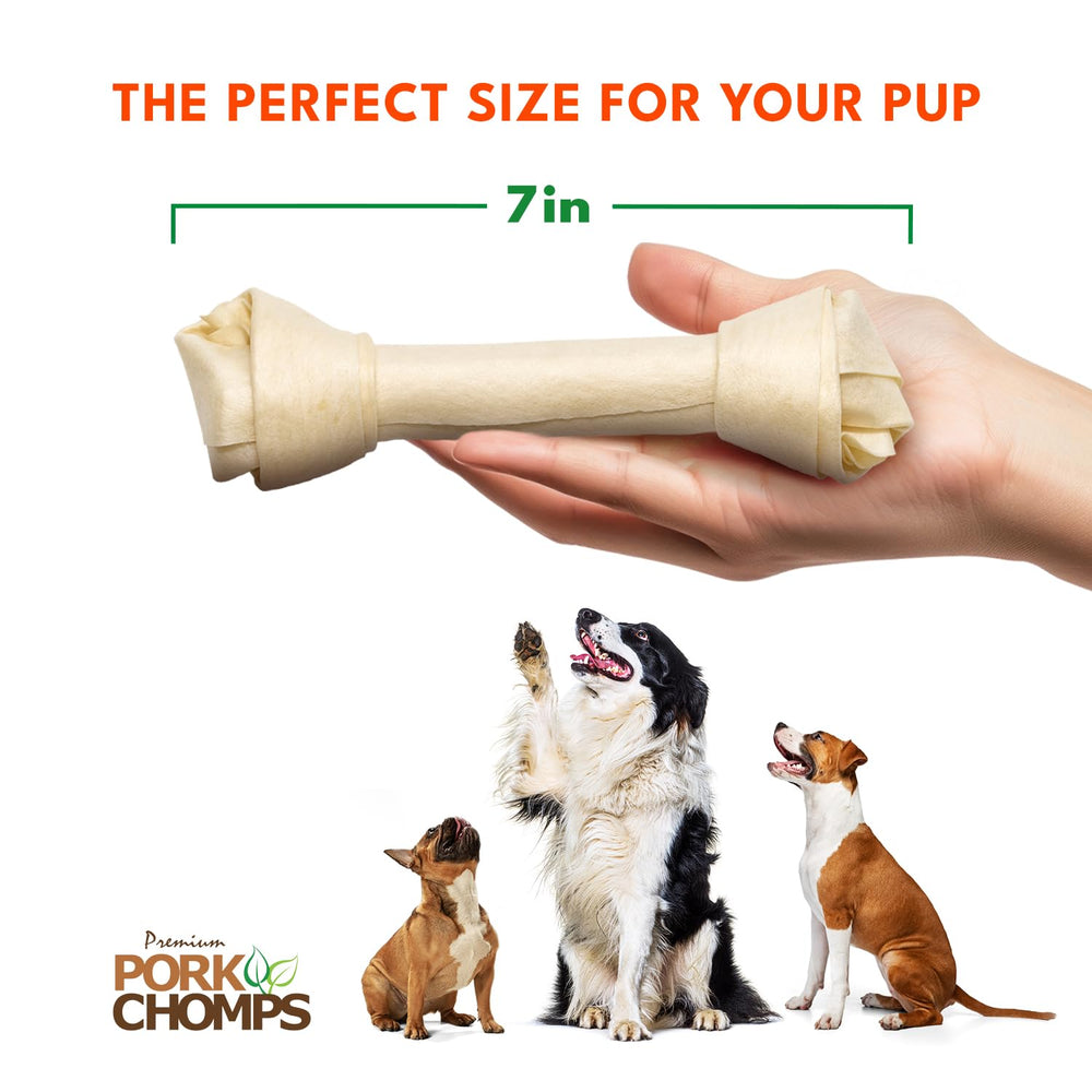 Pork Chomps 7-inch knots show long chew length