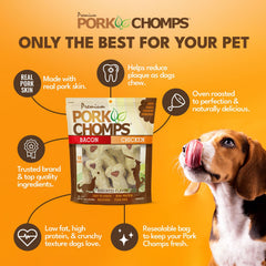 Pork Chomps assorted flavors on crunchy bones for variety.