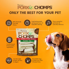 Long-lasting chew from real pork skin for dogs.