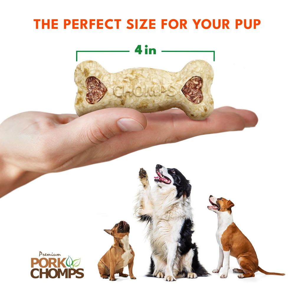 Pork Chomps resealable 12-count package maintaining freshness.