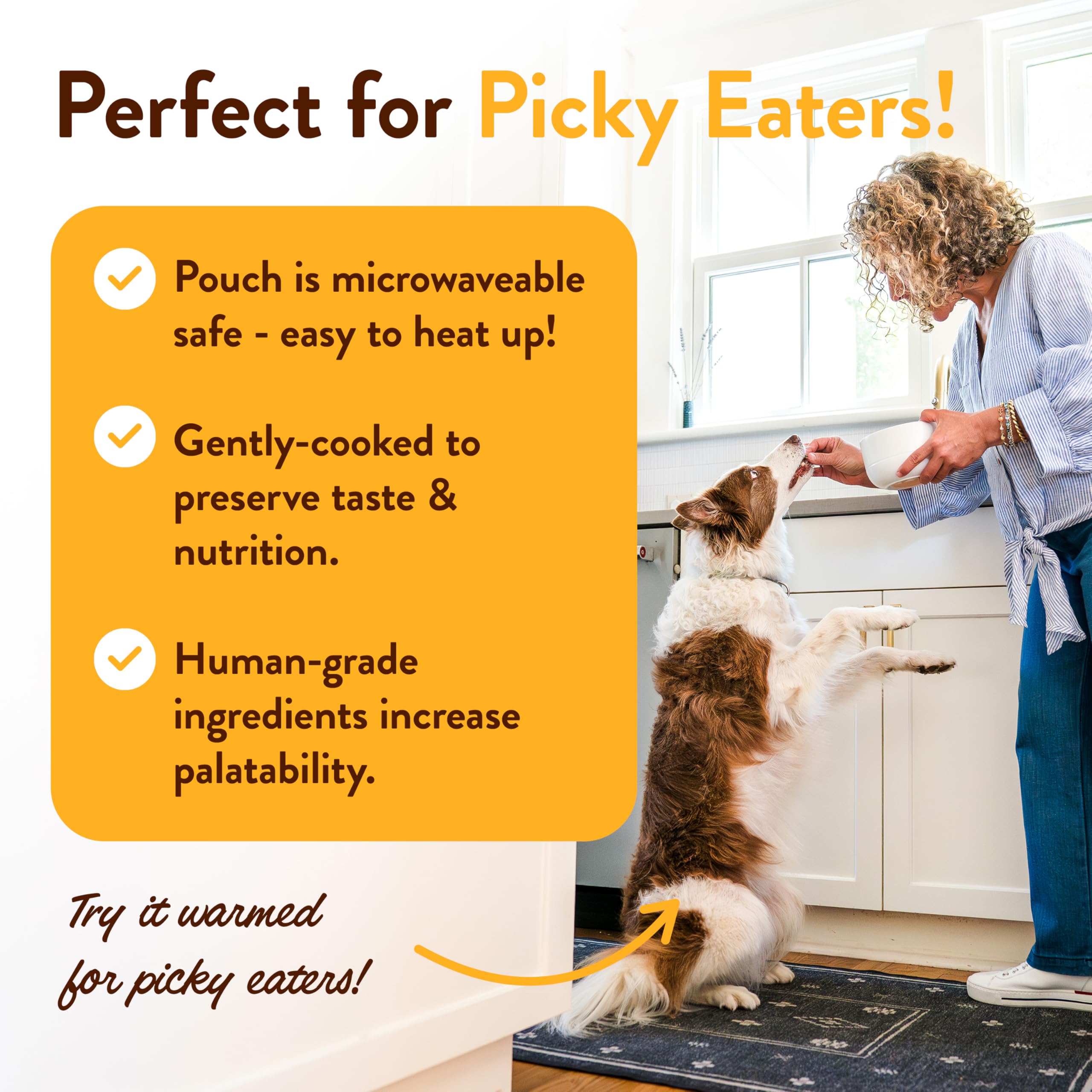 Lean pork detail conveys quality and digestible protein in Hopkin's toppers.