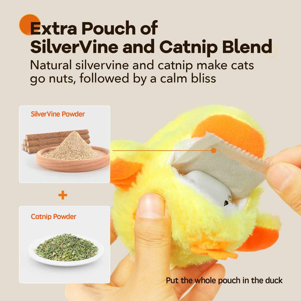 Potaroma lifelike duck quack sounds to engage your cat during play