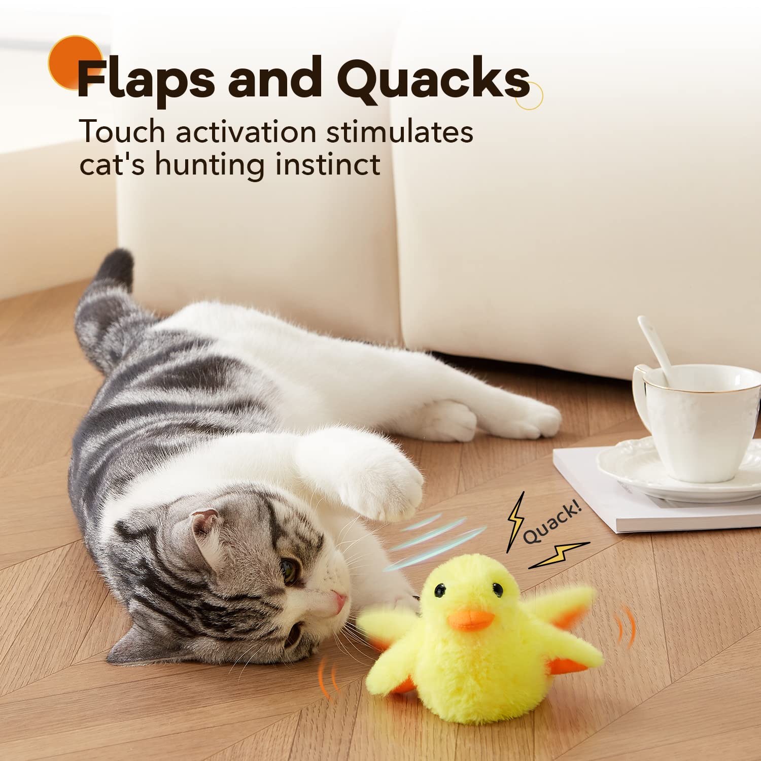 Potaroma cat toy with silvervine catnip pouch for enhanced excitement